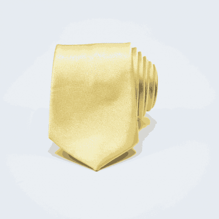 Plain Slim Tie Yellow