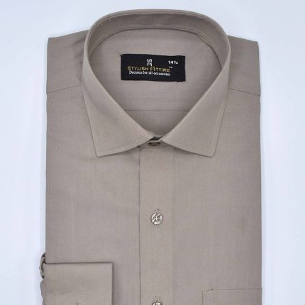 Men's Formal Walnut Brown Cotton Shirt Deluxe Series FS 33