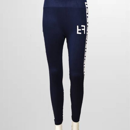 Blue Training Leggings cross band high waist with Fendi print (01)