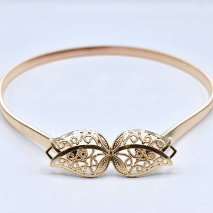 Ladies carved Flower Belt with Elasticated Chain (35)